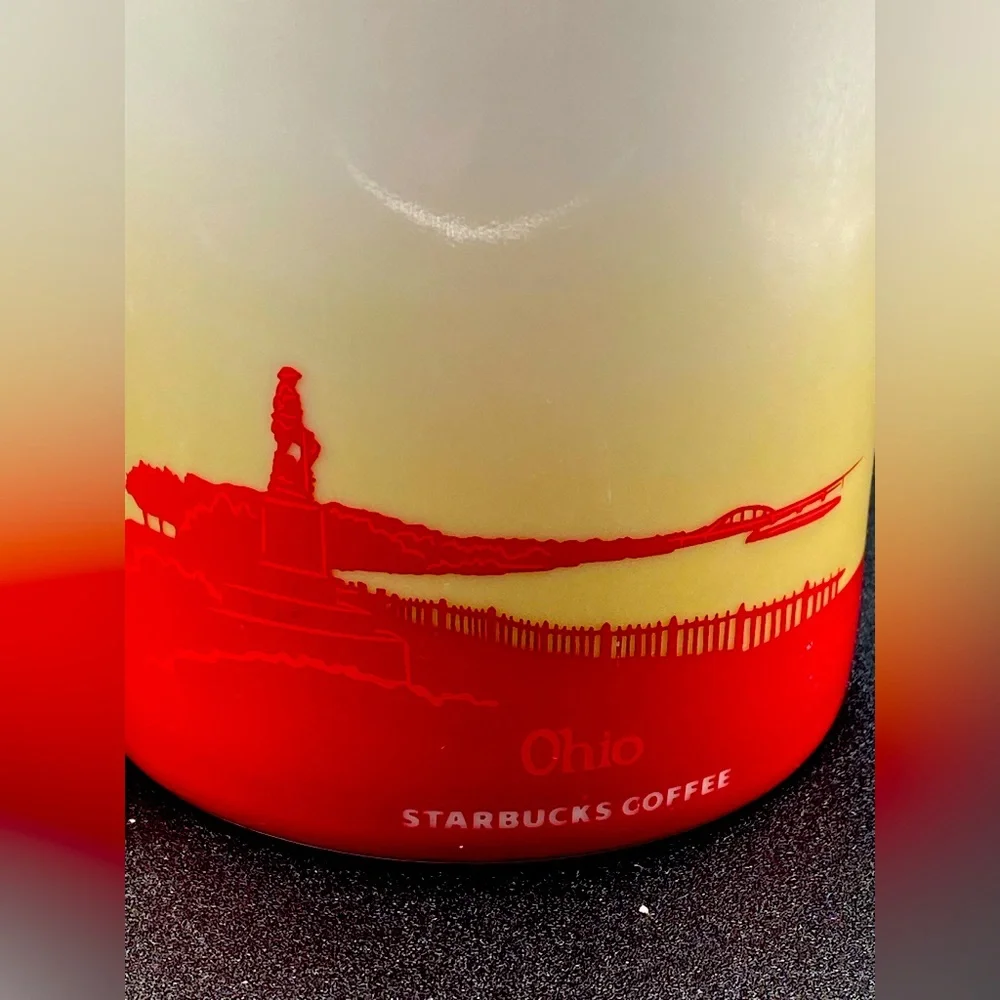 Starbucks Coffee OHIO 2009 Collector Series 16 oz Steamboat Mug Red White